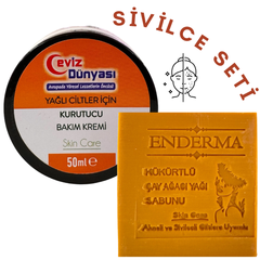 Acne Set van 2 Zwavelzeep & Verzorgende Drogende Crème