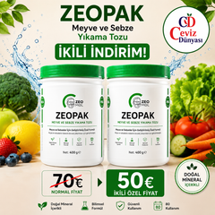 Zeomol ZEOPAK Meyve ve Sebze Yıkama Tozu 400 g – Doğal Mineral İçerikli