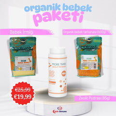 Organik Bebek Paketi | Tarhana + İrmik + Zeolit Pudrası