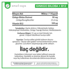 Gingko Biloba + B12 60 Kapsül