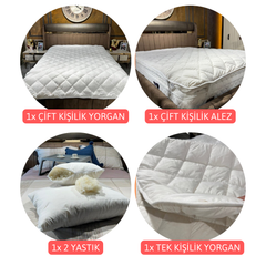 5-delige bruidsschat van natuurlijk merinos lamswol 🎀