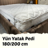 Yün Yatak Pedi(Alez) | Çift Kişilik | 180x200 cm | Kuzu Yünü 🛏️🐑 Battal Boy