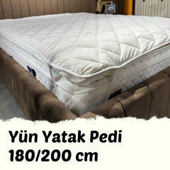 Yün Yatak Pedi(Alez) | Çift Kişilik | 180x200 cm | Kuzu Yünü 🛏️🐑 Battal Boy