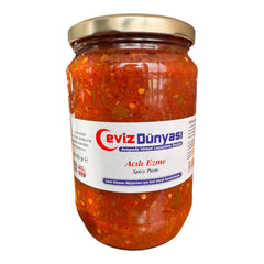 Doğal Acılı Ezme 850g | Katkısız, Zeytinyağlı, Geleneksel Meze