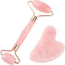 Roze kwarts gezichtsmassage set