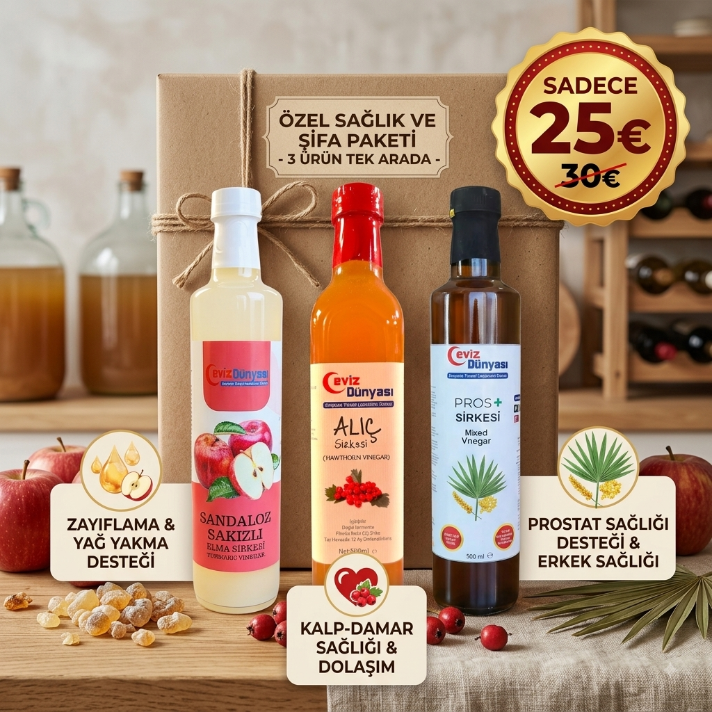 Ceviz Dünyası 3-in-1-Spezialpaket für Gesundheit & Heilung mit Essig