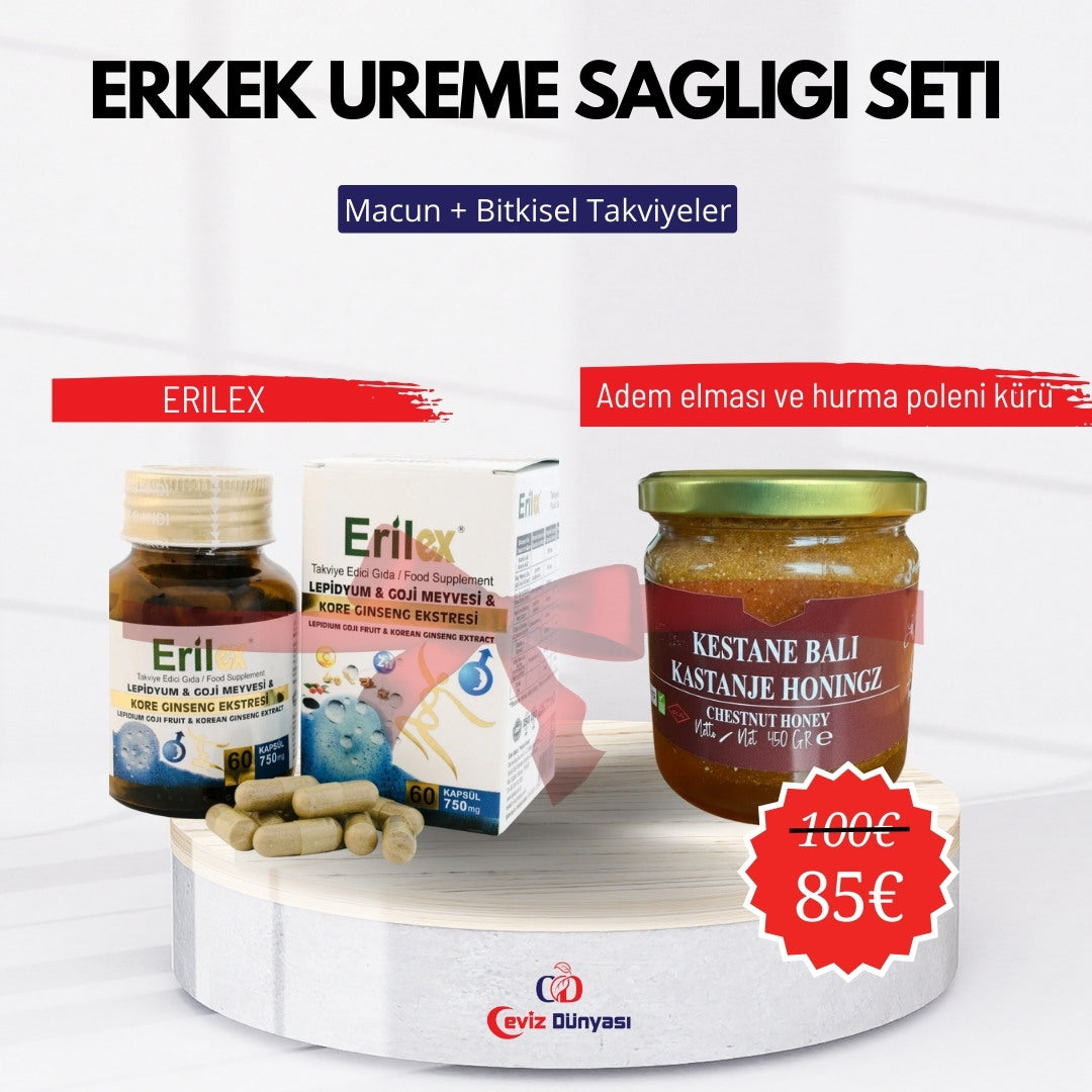 Erkek Üreme Sağlığı Seti | Erilex +Adem Elması ve Hurma Poleni Kürü