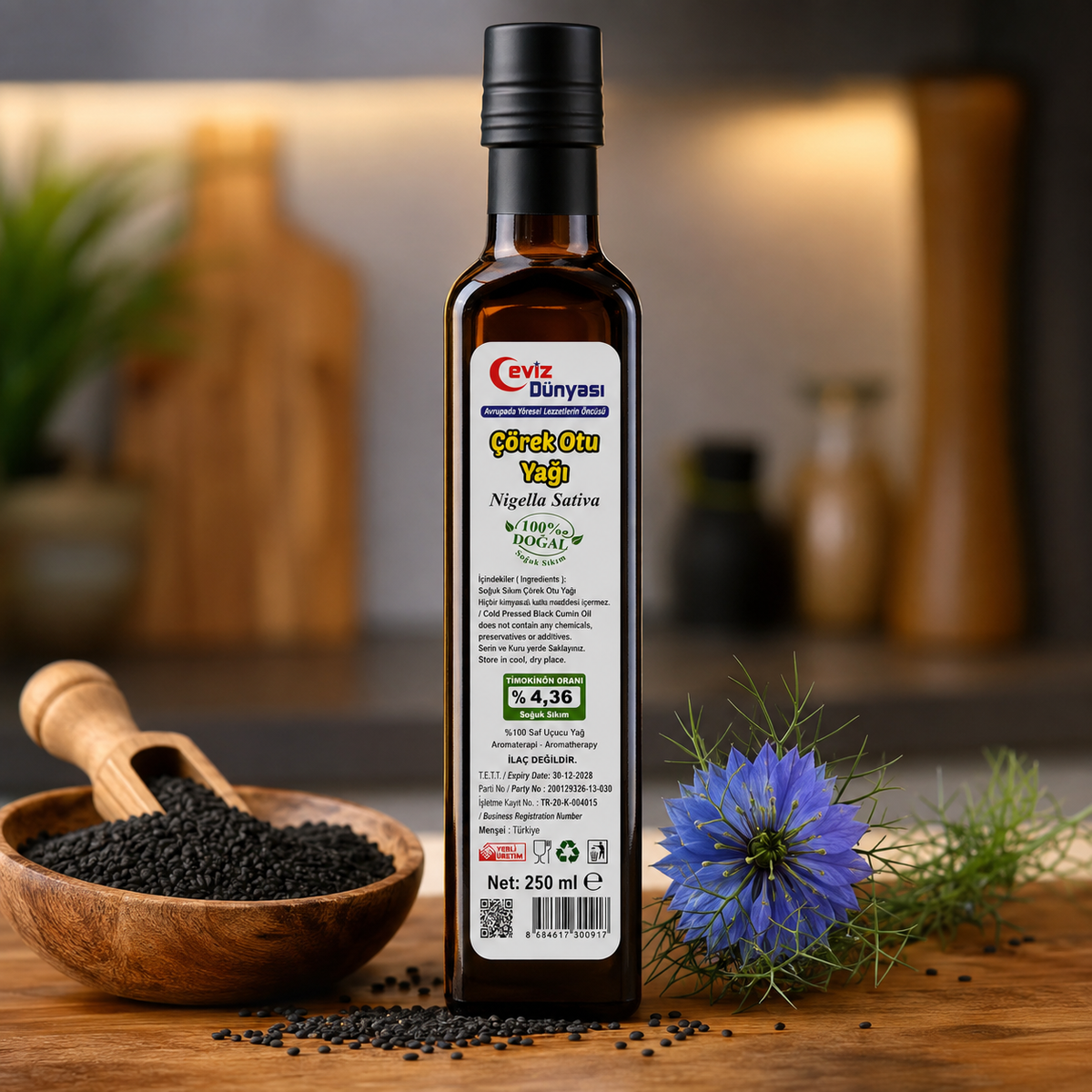 Ceviz Dünyası 4,36 % Thymochinon-Bohnenkrautöl – Atalık Tohum Kaltpressung (250 ml)