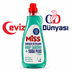 Miss Arap Sabunu + Soda Plus Sıvı Çamaşır Deterjanı 1500 ml – 37 Yıkama