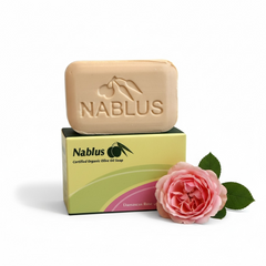 Nablus Organik Zeytinyağı Sabunu – Şam Gülü (Damascus Rose) (100 gr)