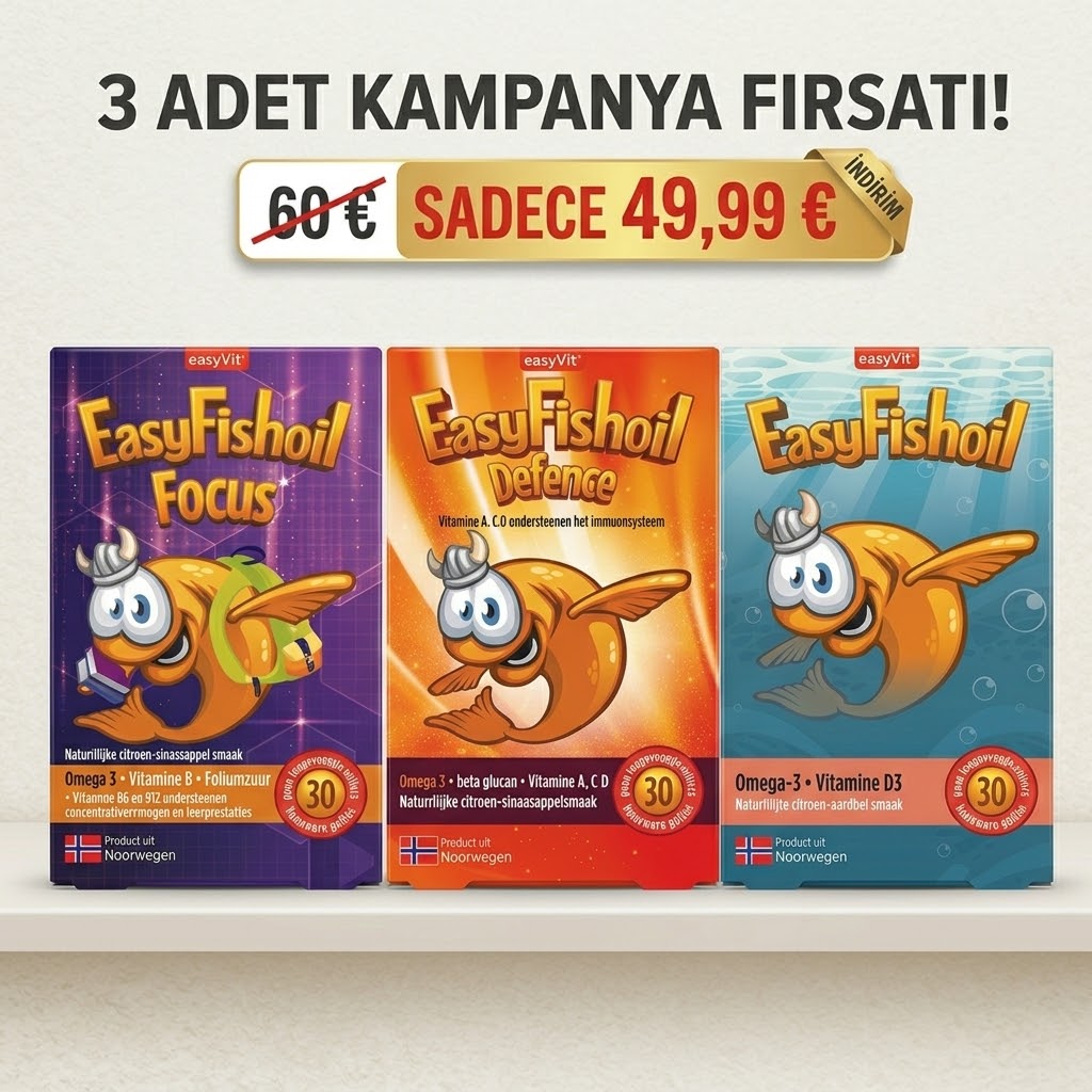 Easy Fishoil 3’lü Kampanya Paketi - Focus + Defense + Omega 3