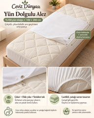 %100 Yün Dolgulu Alez | Çıtçıtlı Çıkarılabilir 100 x 200 cm