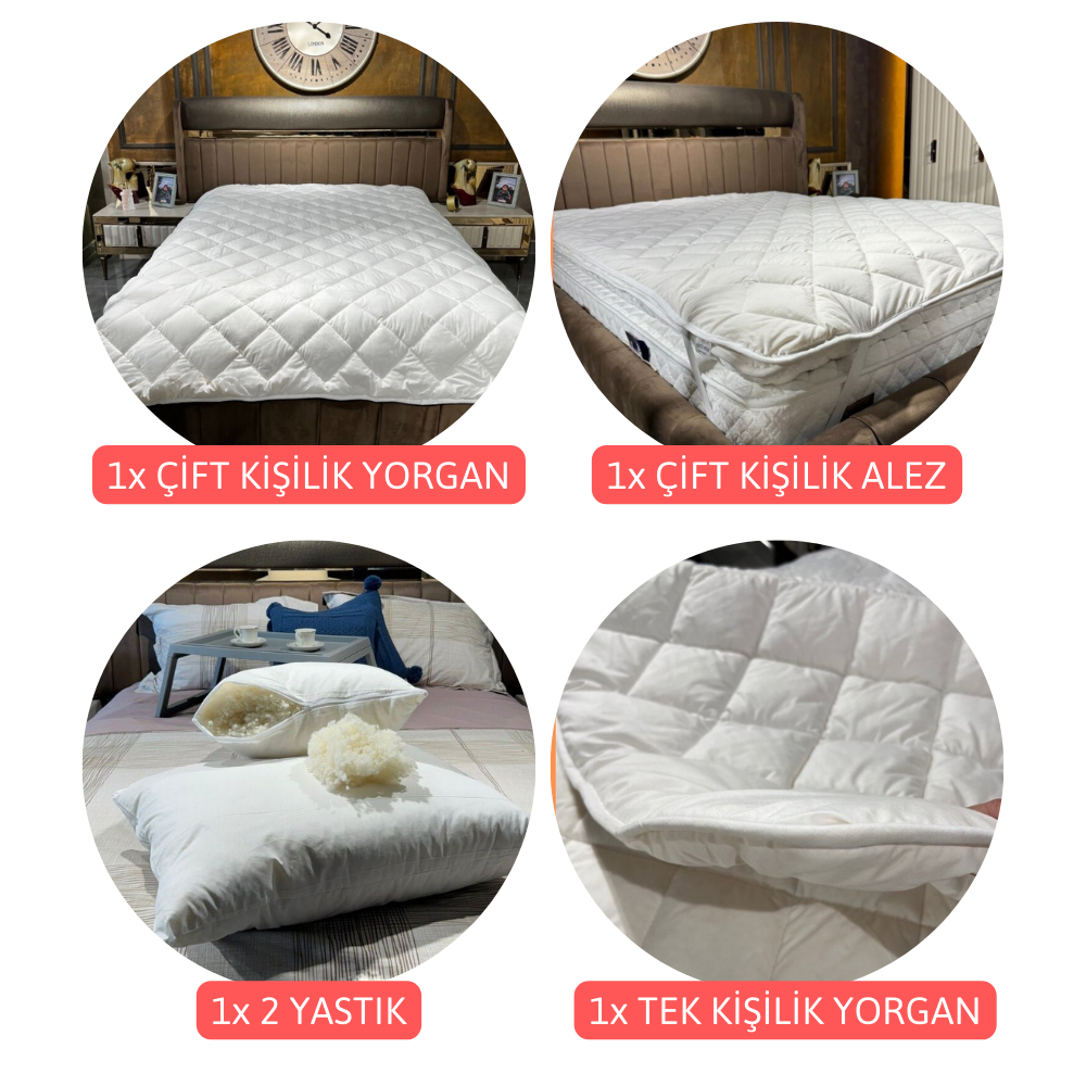 5'li Doğal Merinos Kuzu Yünü Çeyiz Seti 🎀