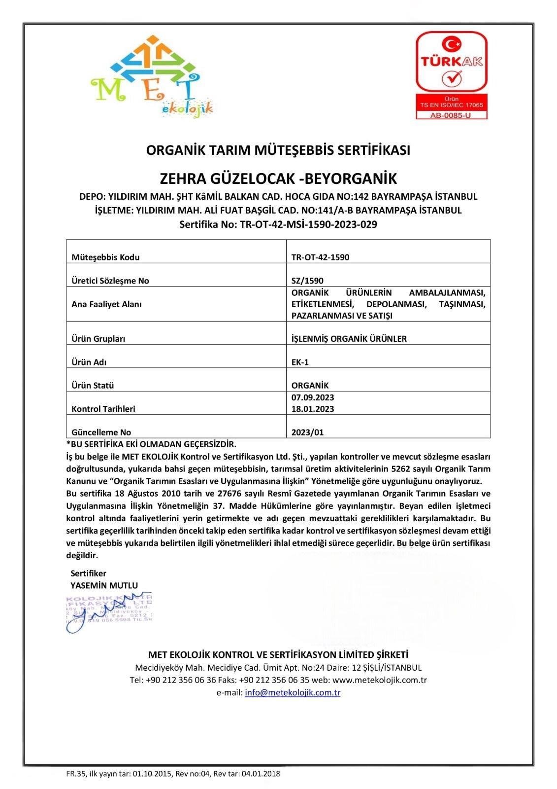 Organik Siyez Pilavlık Bulgur 1 kg (Pestisit ve Aflatoksin Analizli)