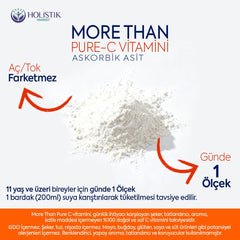 Pure C Vitamini Oksidasyon Önleyen Bağışıklık Askorbik Asitli 500 g