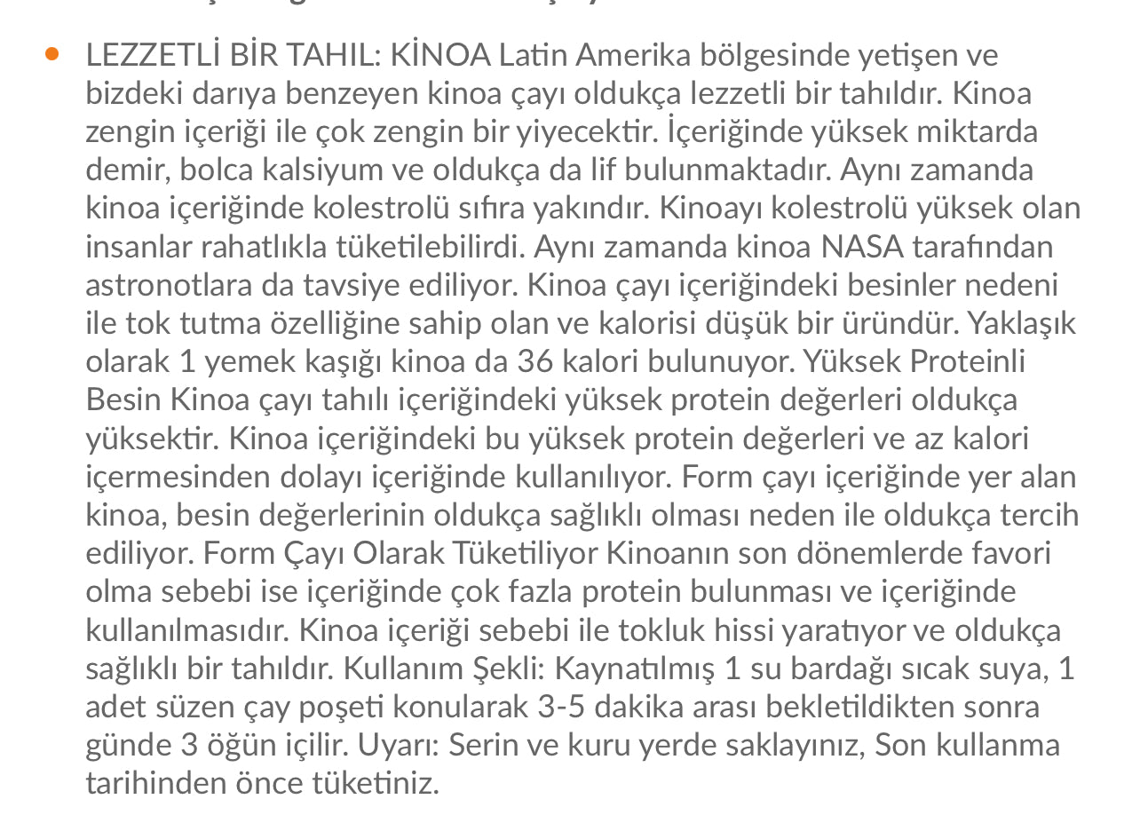 Kinoalı  karışık bitki çayı